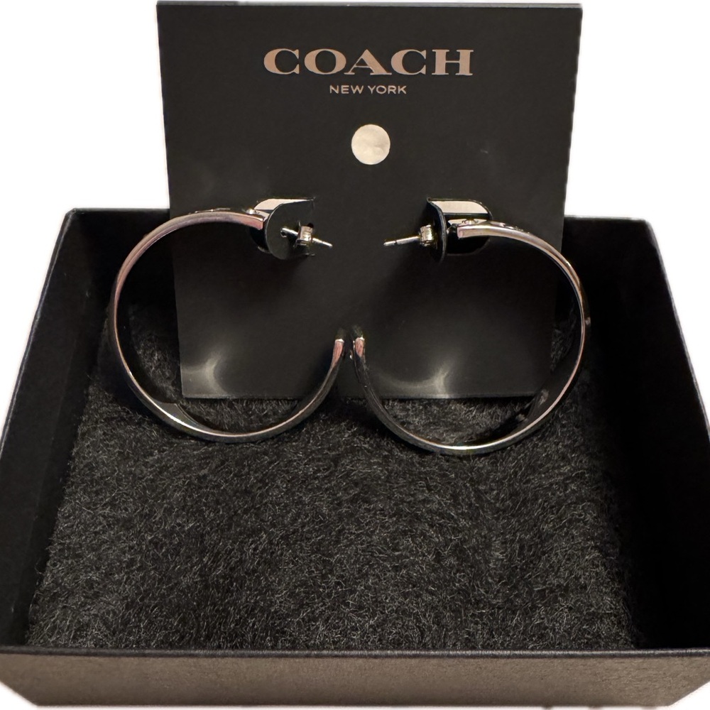 Coach Silver Hoop Earrings